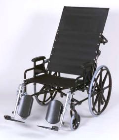 Regency XL 2000 Heavy Duty - Bariatric Reclining Wheelchair Dual Axle Full Length Arm Swing-Away Elevating Legrest Black Upholstery 24 Inch Seat Width Adult 700 lbs. Weight Capacity - 67242050R