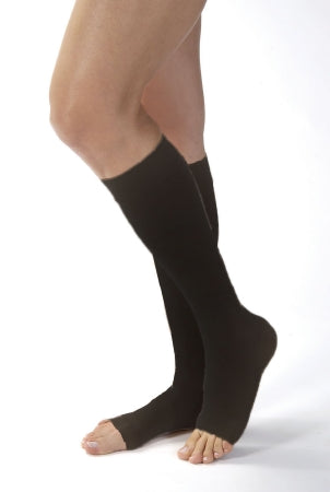 BSN Medical JOBST Opaque Compression Stockings Knee High Medium Black Open Toe - 115385