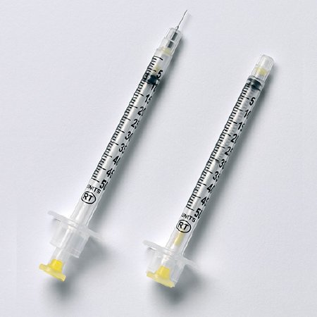 Insulin Syringe with Needle Stainless Steel Needle 5/16 Inch, 30 Gauge - 0.5 mL 