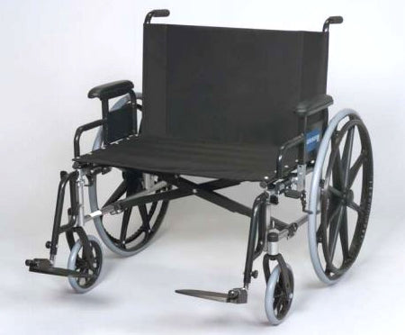 Regency XL 2002 - Bariatric Wheelchair Full Length Arm Swing-Away Elevating Legrest Black Upholstery 28 Inch Seat Width Adult 600 lbs. Weight Capacity - 56281850