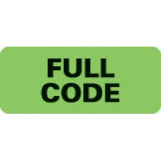 First Healthcare Products Pre-Printed Label Safety Data FULL CODE Green 15/16 X 2-1/4 Inch - 50715
