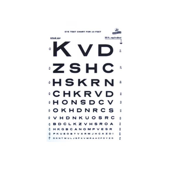 Graham-Field/Everest &Jennings Chart Vision Testing 10' Testing Distance 10' Ea - 1264