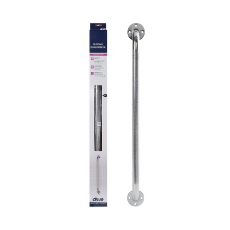 drive - Wall Grab Bar Chrome Finish Knurled Steel - 12124-3