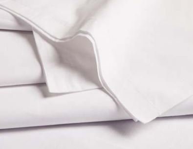 Performance - Bed Sheet Fitted Sheet 36 W X 80 L X 8.5 H Inch White / Red Hem Cotton 55% / Polyester 45% Reusable - 49622-025