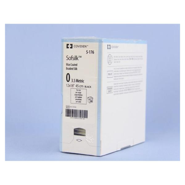 Medtronic MITG-Covidien Suture 0 Silk No Needle Sofsilk Black 18" Braid 24/Ca - S176