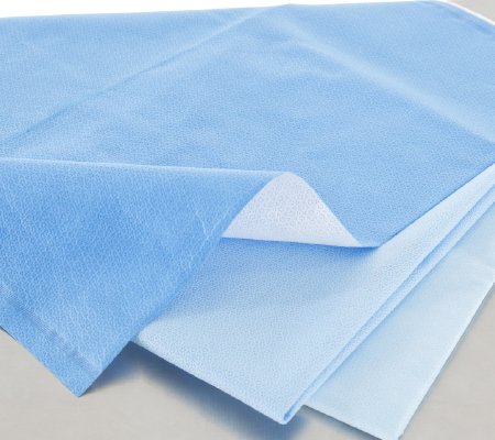 O&M Halyard Inc H100 HALYARD* QUICK CHECK* Sterilization Wrap White / Blue 15 X 15 Inch Dual Layer SMS Polypropylene - 34170