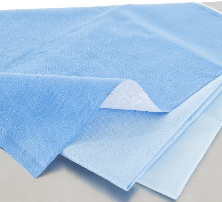 QUICK CHECK* H200 - Sterilization Wrap White / Blue 18 X 18 Inch Dual Layer SMS Polypropylene Steam / EO Gas / Hydrogen Peroxide - 34193