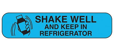 Health Care Logistics Indeed Pre-Printed Label Auxiliary Label Shake Well and Keep in Refrigerator Blue 3/8 X 1-5/8 Inch - 2038