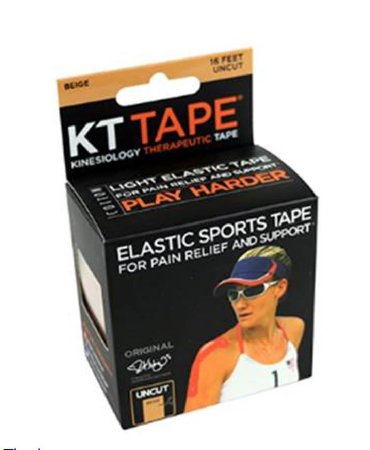 Fabrication Enterprises KT Tape Classic Kinesiology Tape Water Resistant Cotton 2 Inch X 16 Foot Tan NonSterile - 25-3410