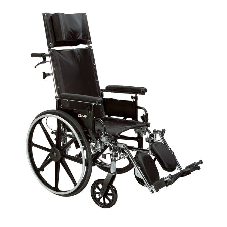 Drive Medical Viper Plus GT Lightweight Wheelchair Dual Axle Full Length Arm Flip Back, Padded, Removable Arm Style Mag Wheel Black 18 Inch Seat Width 300 lbs. Weight Capacity - PLA418FBFAARAD-SF