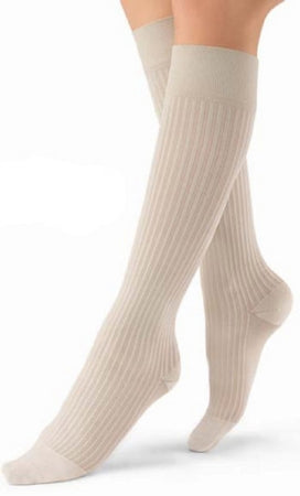 JOBST soSoft - Compression Socks Knee High / Ribbed Medium Sand Closed Toe - 120250