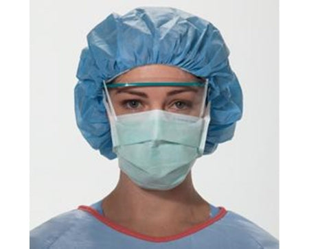 O&M Halyard Inc FluidShield Level 1 Fog-Free Surgical Mask Pleated Tie Closure One Size Fits Most Green - 28806