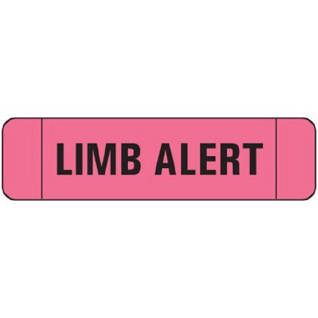 Ident-Alert - Pre-Printed Label Advisory Label Pink Paper Limb Alert Black Alert Label 3/8 X 1-1/2 Inch - N-3505