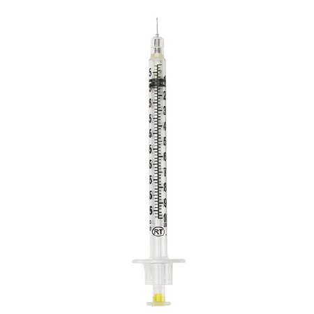 Retractable Technologies VanishPoint Insulin Syringe with Needle 1 mL 30 Gauge 5/16 Inch Attached Needle Retractable Needle - 10271
