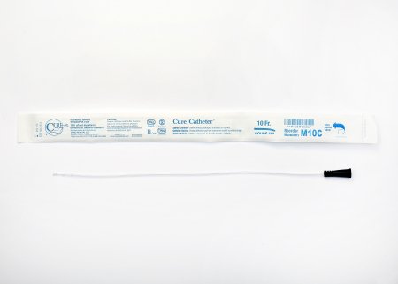 Cure Catheter - Urethral Catheter Coude Tip Uncoated PVC 10 Fr. 16 Inch - M10C