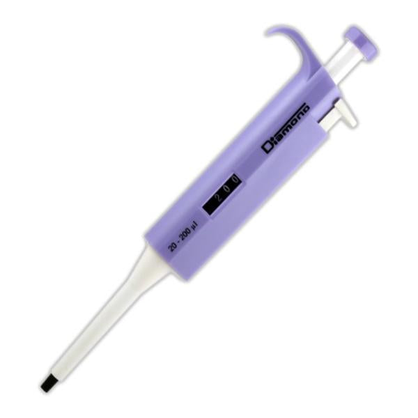 Globe Scientific Diamond Adjustable Volume Pipette 20-200Ul Graduated Lavender Ea - 3301-200