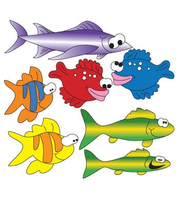 Clinton Industries School of Fish (Right Facing) Wall Stickers - 07-CC-R