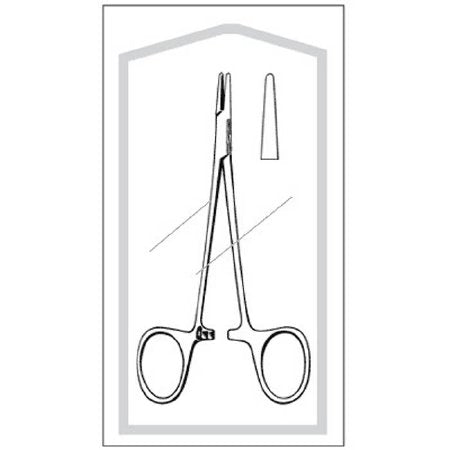 Sklar - Needle Holder 5-1/4 Inch Length Blunt, Straight, Smooth Finger Ring Handle - 96-2659