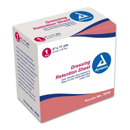Dynarex - Dressing Retention Tape without Liner Water Resistant Nonwoven / Adhesive 2 Inch X 11 Yard White NonSterile - 3542