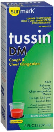 McKesson sunmark Cold and Cough Relief 100 mg - 10 mg / 5 mL Strength Syrup 8 oz. - 49348086137