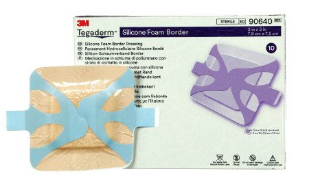 3M Tegaderm - Silicone Foam Dressing 3 X 3 Inch Square Silicone Adhesive with Border Sterile - 90640