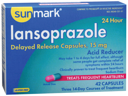 McKesson sunmark Antacid 15 mg Strength Delayed-Release Capsule 42 per Box - 49348030161