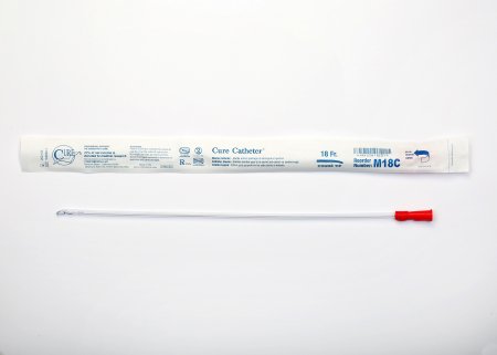 Cure Catheter - Urethral Catheter Coude Tip Uncoated PVC 18 Fr. 16 Inch - M18C