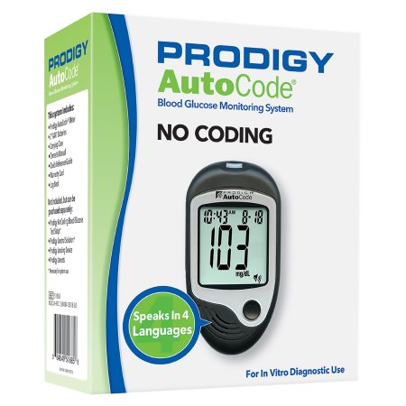 Prodigy - Blood Glucose Meter 7 Second Results Stores Up To 450 Results , 7 , 14 , and 30 Day Averaging No Coding Required - 51885