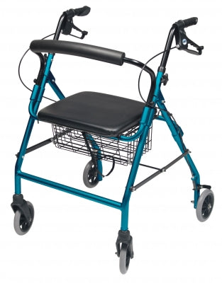 Lumex Walkabout - 4 Wheel Rollator Royal Blue Adjustable Height / Wide / Folding Aluminum Frame - RJ4318B