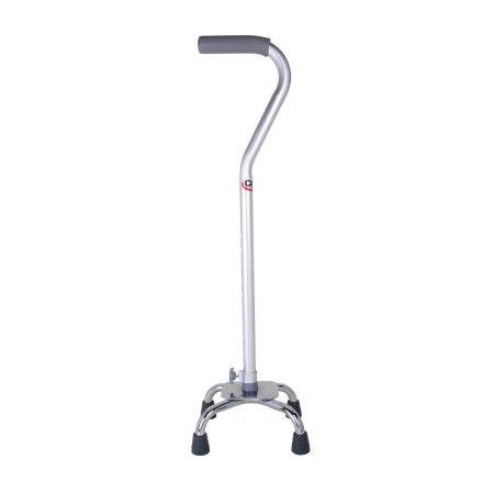 Carex - Small Base Quad Cane Aluminum 28 to 37 Inch Height Silver - FGA73600 0000