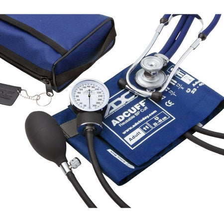 Pro's Combo II - Aneroid Sphygmomanometer Combo Kit Pocket Style Hand Held Size 11 Nylon Cuff 22 Inch Stethoscope Tube Adscope Sprague Stethoscope - 768-641-11ARBGM