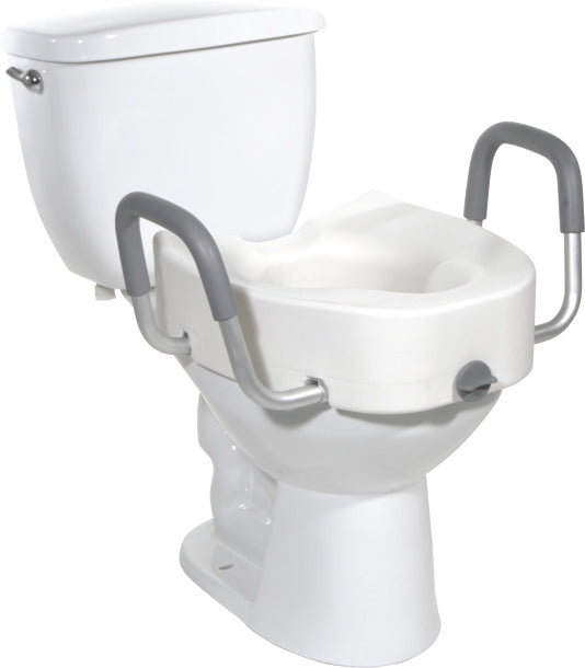 Drive Medical Premium Plastic, Raised, Elongated Toilet Seat with Lock
