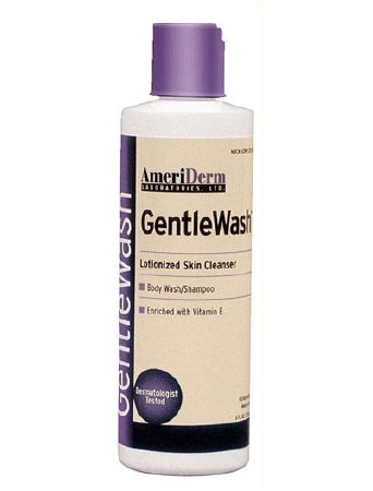 Ameriderm Gentle Wash Shampoo and Body Wash 8 oz. Squeeze Bottle Tropical Scent - 220