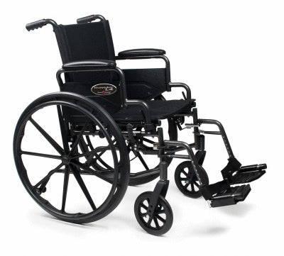Graham-Field Traveler L4 Lightweight Wheelchair High Strength Desk Length Arm Flip Back Arm Style Mag Wheel Black 16 Inch Seat Width 250 lbs. Weight Capacity - 3F020220