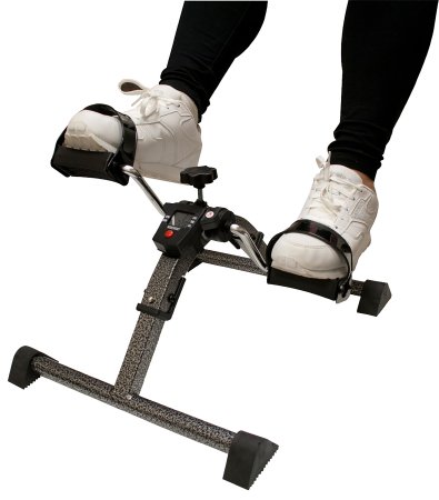 CanDo - Pedal Exerciser Portable Adjustable Resistance Levels 12 X 17 X 22 Inch Black / Silver - 10-0718