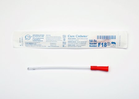 Cure Catheter - Urethral Catheter Straight Tip Uncoated PVC 18 Fr. 6 Inch - F18