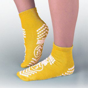 Pillow Paws Risk Alert Terries - Slipper Socks 2X-Large Yellow Ankle High - 3902-001