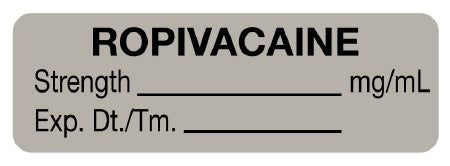 Precision Dynamics Pre-Printed Label Anesthesia Label ROPIVACAINE_____%/Date___Time___Init.___ Gray 1-1/2 X 1-1/2 Inch - 59709272
