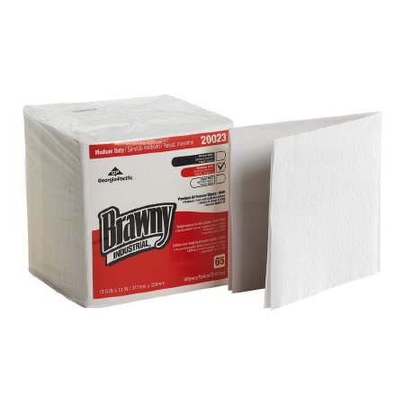 Brawny Industrial - Task Wipe Medium Duty White NonSterile Double Re-Creped 12-1/2 X 13 Inch Disposable - 20023