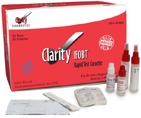 Clarity IFOBT - Rapid Test Kit Promotion Colorectal Cancer Screening Fecal Occult Blood Test (iFOB or FIT) Stool Sample 120 Tests - DTG-IFOB04