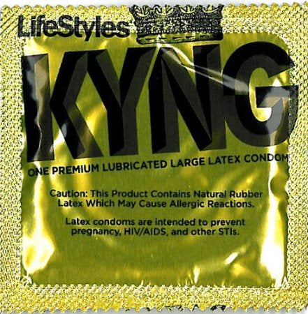 Sxwell USA Lifestyles Kyng Gold Condom Lubricated Large 1000 per Case - 9800