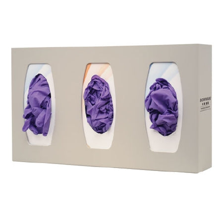 Bowman Manufacturing Glove Box Holder Horizontal or Vertical Mount 3-Box Quartz 4-1/4 X 10-1/8 X 17-1/8 Inch Plastic - GL300-0212-DISP