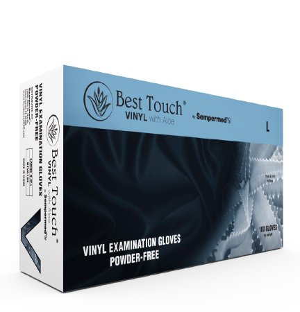 Best Touch - Exam Glove Large NonSterile Vinyl Standard Cuff Length Smooth White Not Chemo Approved - BTVA104