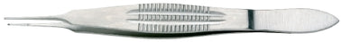 BR Surgical - Suture Forceps Castroviejo 4-1/4 Inch Length Surgical Grade Stainless Steel NonSterile NonLocking Wide Thumb Handle Straight 1 X 2 Teeth with Tying Platform - BR43-14915