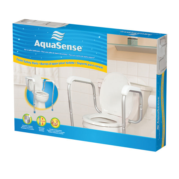 Drive Medical AquaSense Adjustable Toilet Safety Rails, to Floor