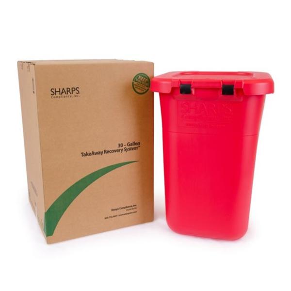 Sharps Compliance Mailer System Sharps Takeaway Recovery System 30Gal Plastic Red Ea - 80030