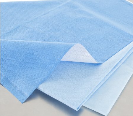 QUICK CHECK* H100 - Sterilization Wrap White / Blue 45 X 45 Inch Dual Layer SMS Polypropylene Steam / EO Gas / Hydrogen Peroxide - 34188