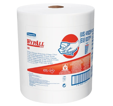 Kimberly Clark WypAll X80 Task Wipe Heavy Duty White NonSterile Cellulose / Polypropylene 12-1/2 X 13-2/5 Inch Reusable - 41025