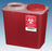 The Big Mouth - Sharps Container 10-1/4 H X 11-3/4 W X 6-3/4 D Inch 2 Gallon Translucent Red Base / Translucent Lid Vertical Entry Chimney Top Lid - 146008