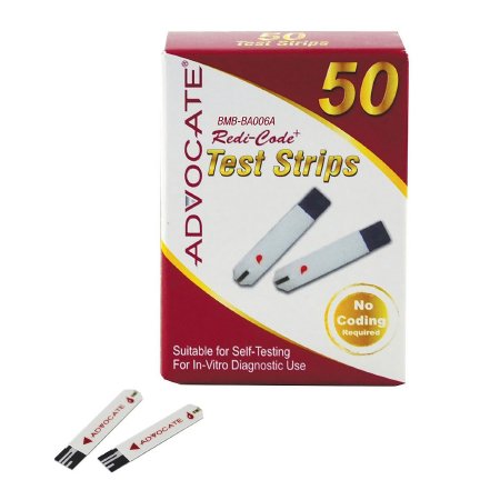 Pharma Supply Inc Advocate Redi-Code+ Blood Glucose Test Strip 50 Test Strips per Box - BMB002